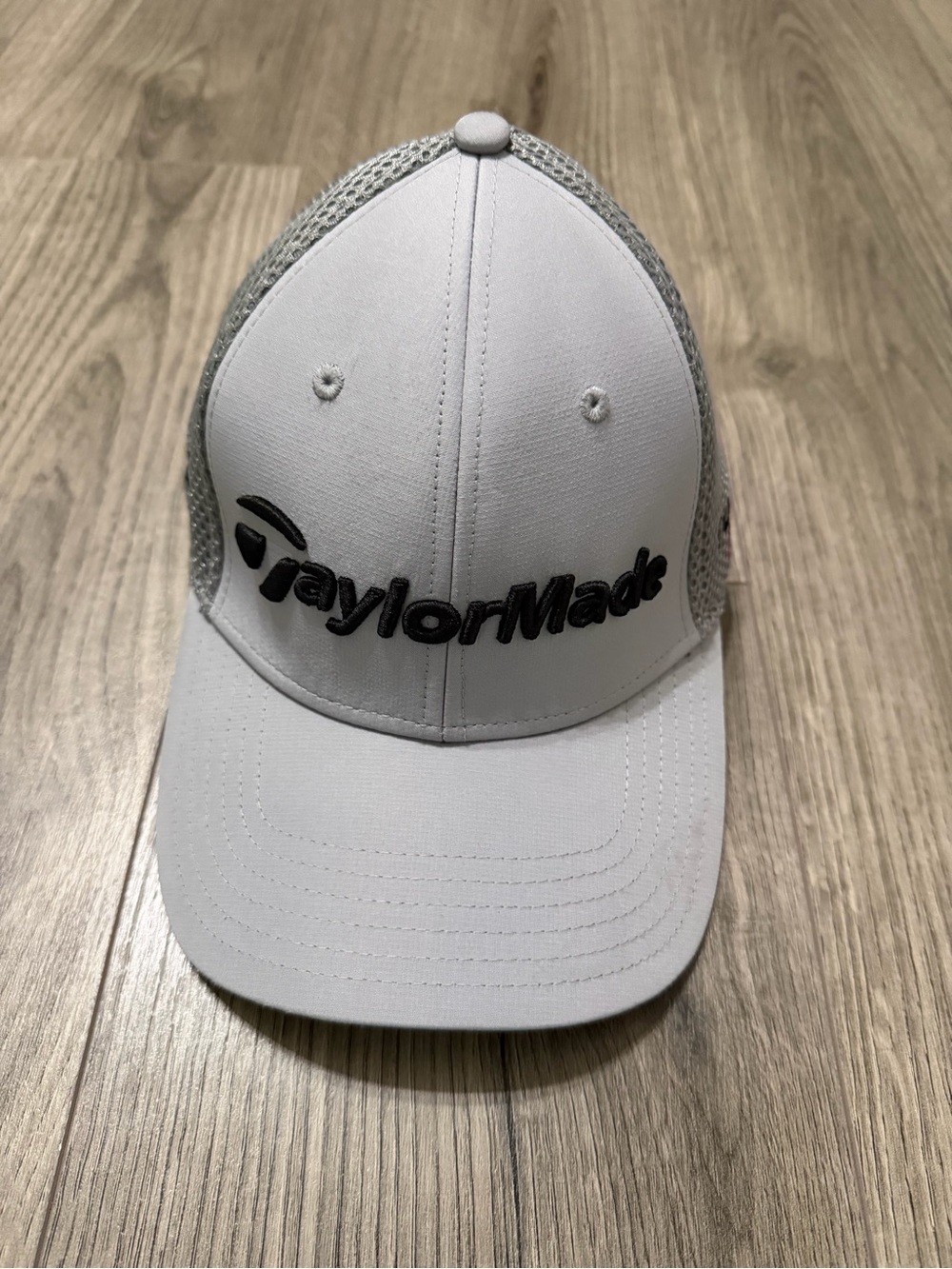 TaylorMade White & Gray Logo Mesh Cap